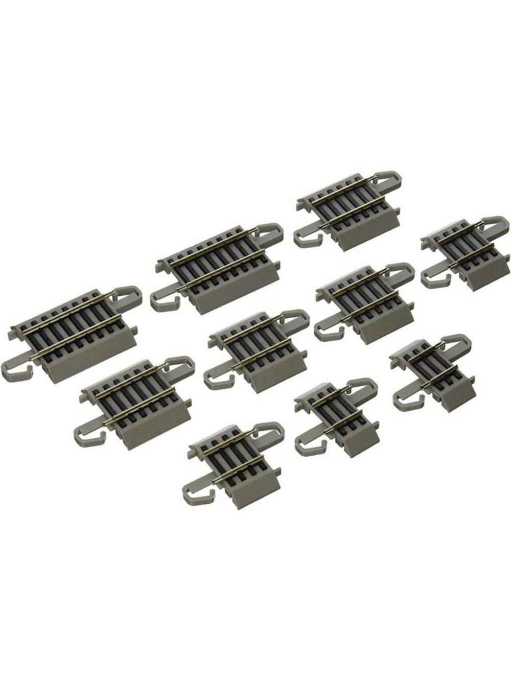 HO Scale Train Track Connector Assortment - Nickel Silver Rail, Gray Roadbed